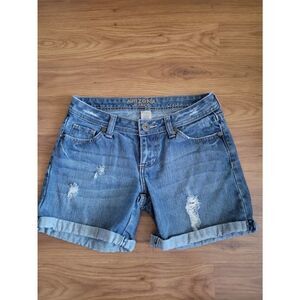 Arizona Jean Midi Shorts Juniors Roll Hem Minor Distressing Size 1